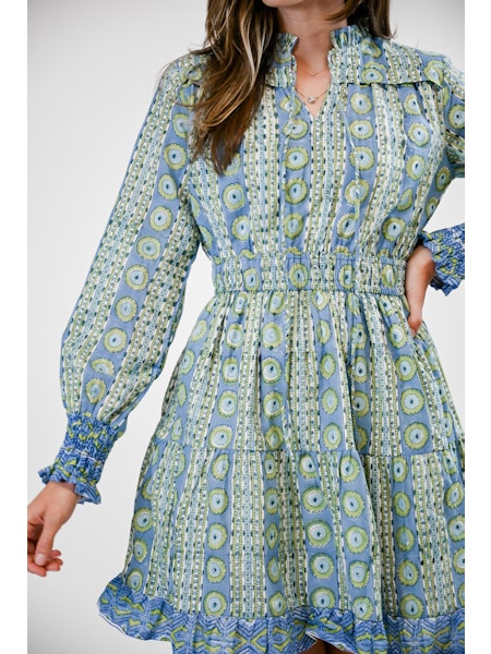 Nicole Long Sleeve Mini Dress- Gilded Ivy
