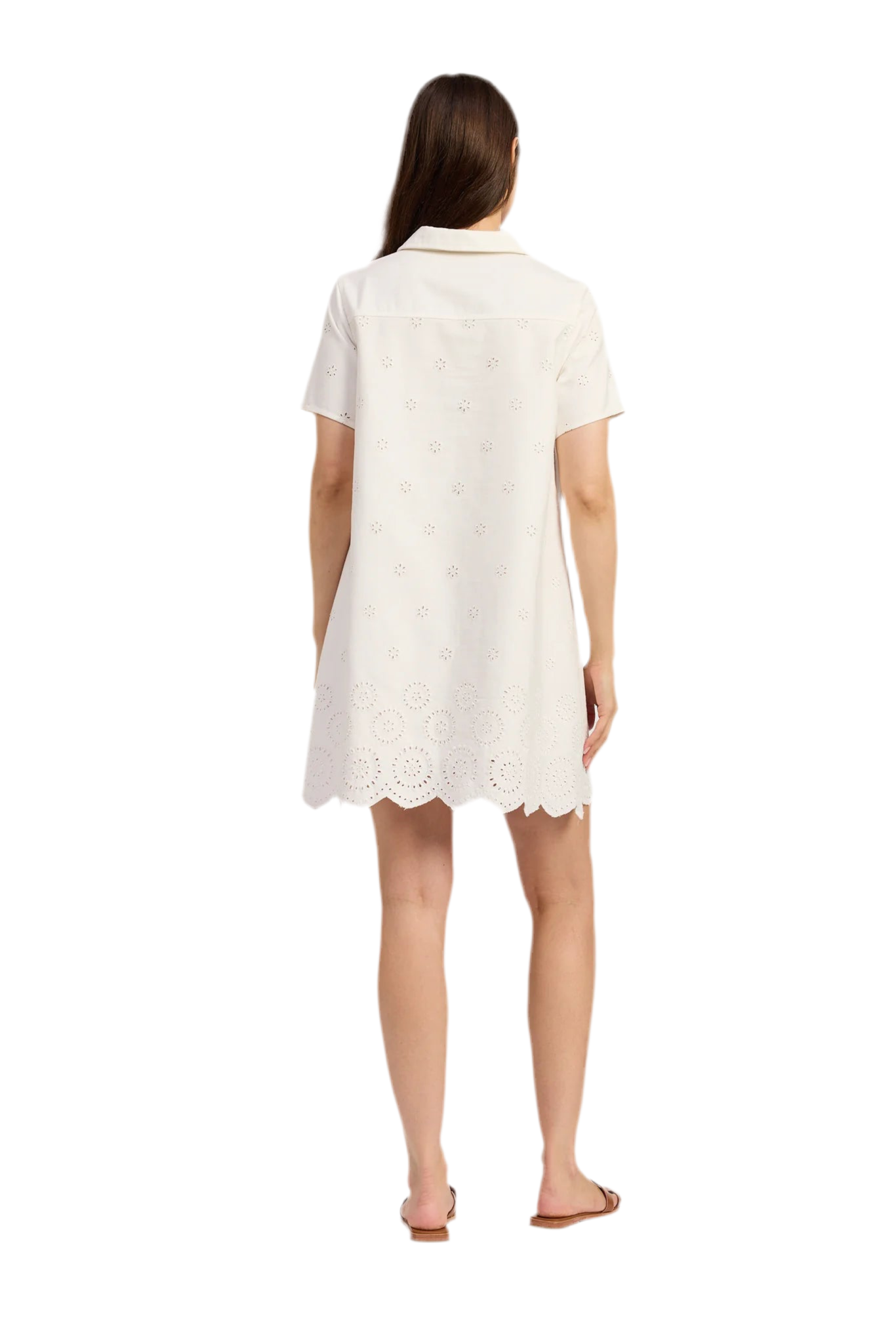 Courtney Mini Collared Dress- White
