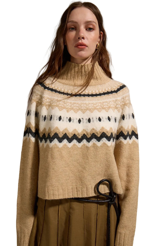 Cinnamon Turtleneck Sweater- Beige