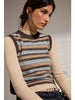 Bastille Striped Knit Vest- Multi Brown