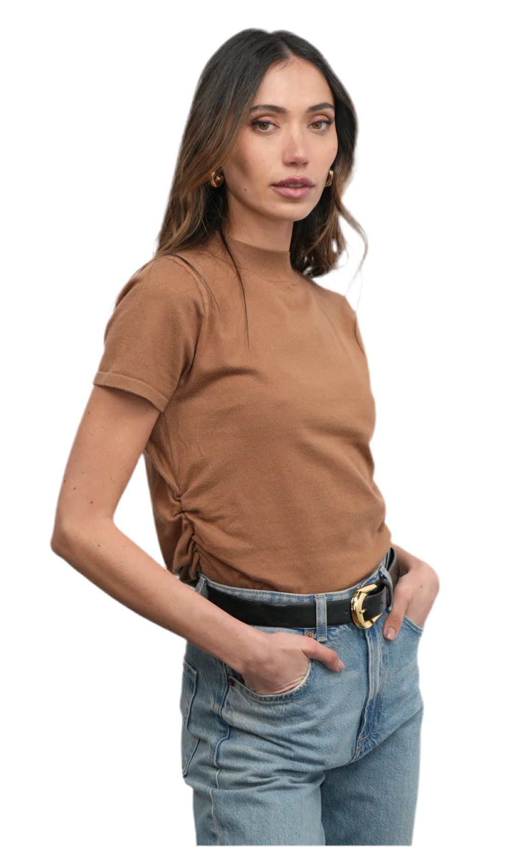 Darcy Ruched Sides Knit Top