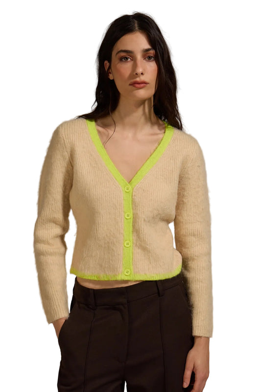 Queen Cardigan- Sand Lime