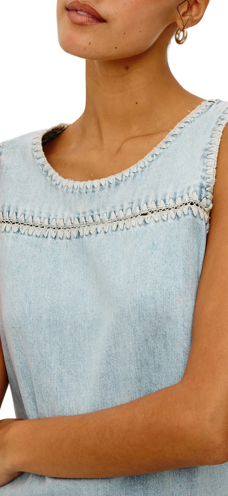 Lindsey Shift Dress- Bleached Indigo