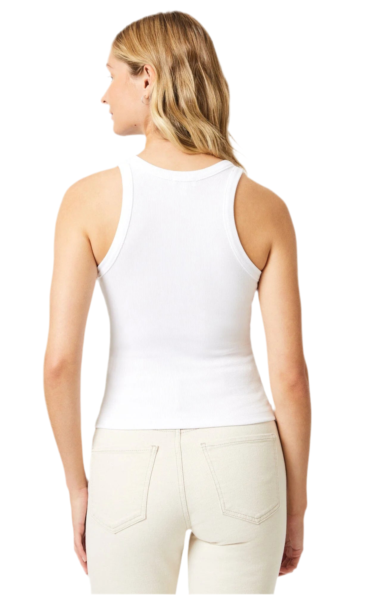 Racer Bac Tank- White