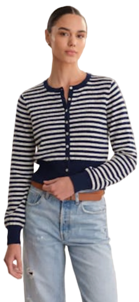 Blouson Sleeve Pointelle Cardigan