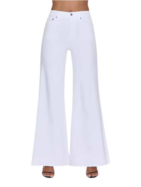 Izzy Mid Rise Wide Leg Jean- Vivid White