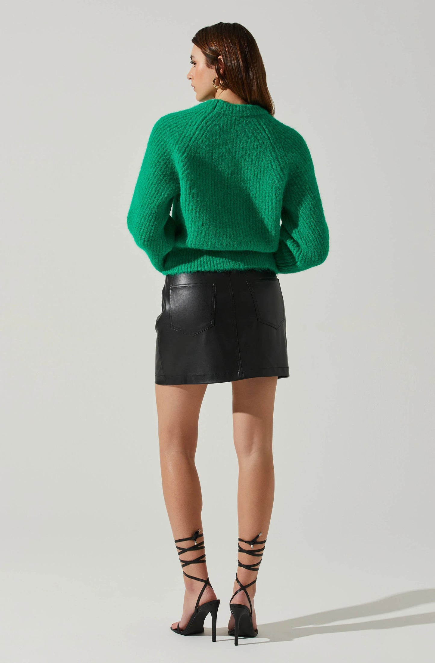 Shoulder Cut Out Sweater- Green