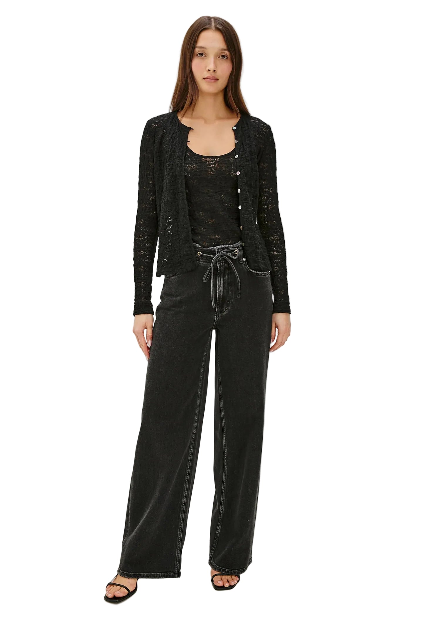 Angeleno Wide Leg Jean- Ash Black