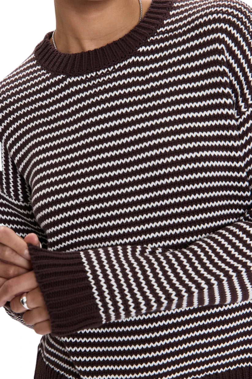Aura Relaxed Crew Sweater- Mocha