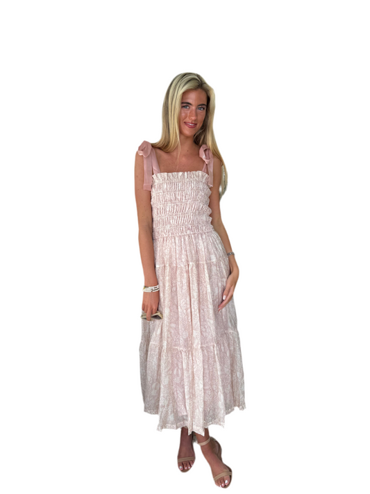Geraldine Maxi Dress- Natural Pink