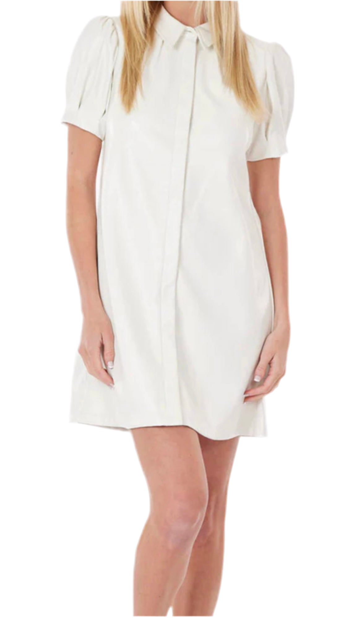 Collared Button Down Short Sleeve Dress