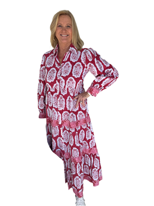 Rose Maxi Dress- Garnet Bloom