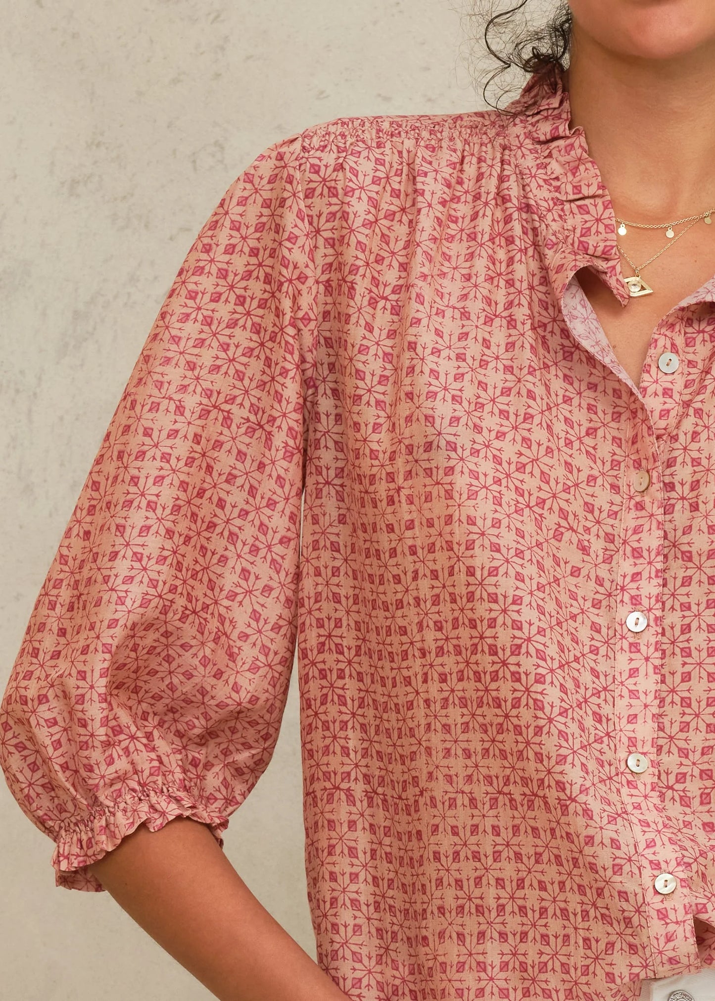 Cassia Long Sleeve Top- Pink