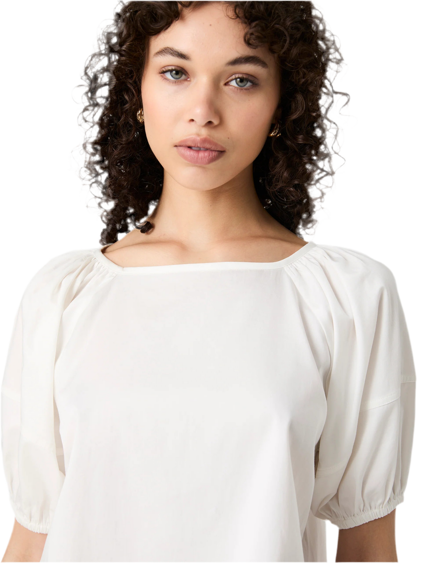 Alexis Raglan Puff Sleeve Top- White