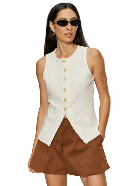 Nothing Extra Knit Vest- Chalk
