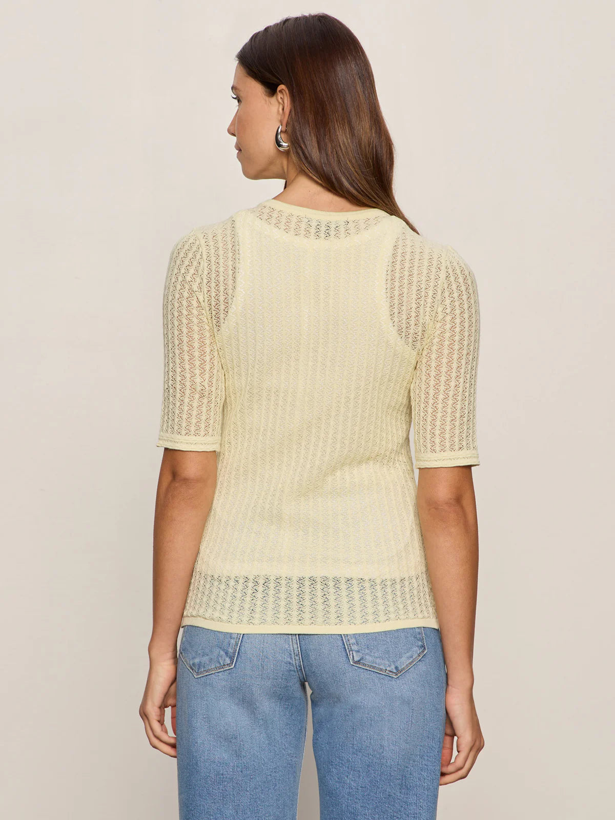 Going Places Pointelle Sweater- Lemon Drop