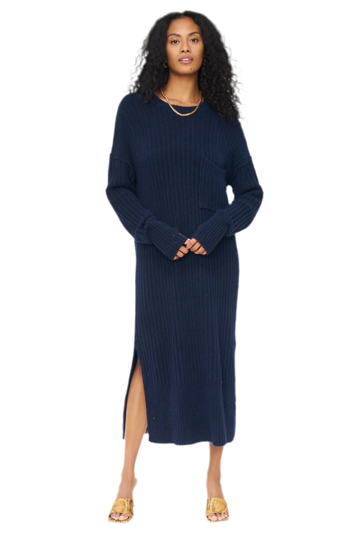 Darya Midi Dress- Navy