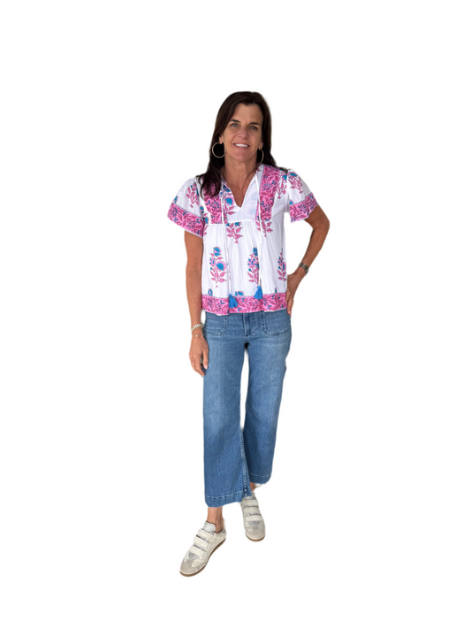 Catalina Blouse- Radiant Orchid