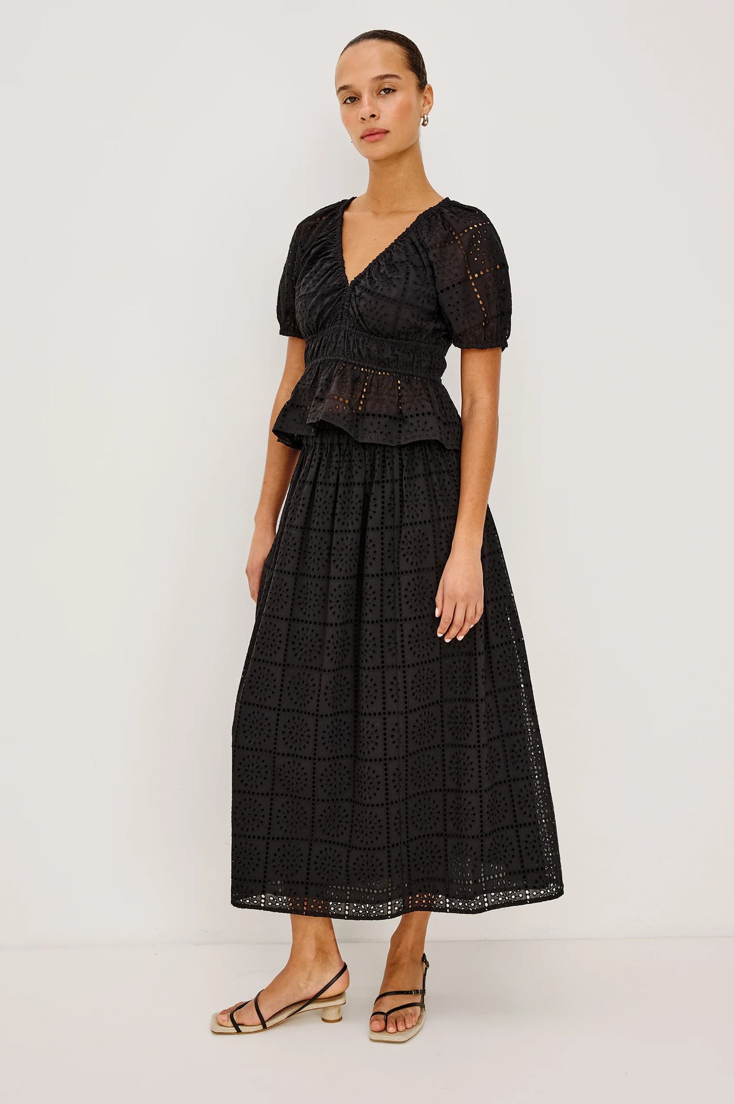 Dax Eyelet Skirt- Black