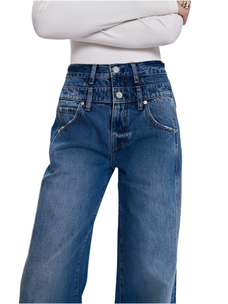 Caleb High Rise Stacked Jean- Echo