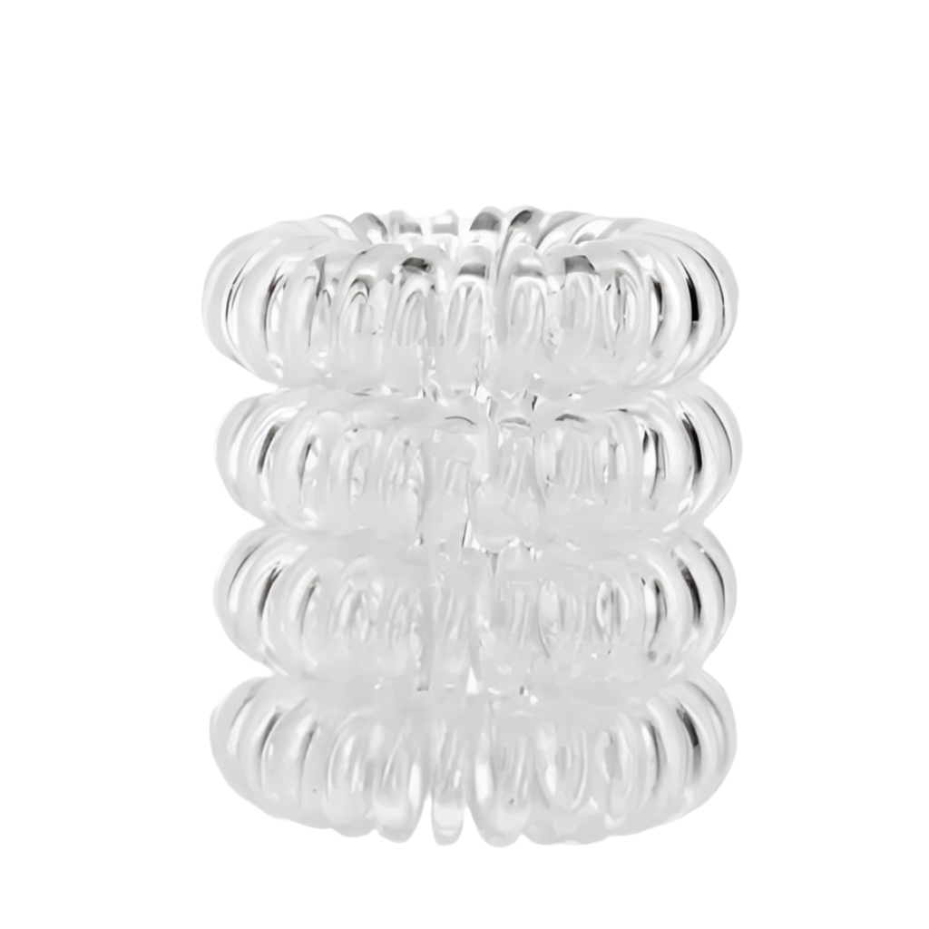 Spiral Hair Ties- 4pk Clear