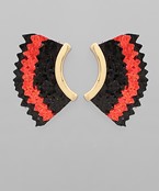 Red and Black Fan Earrings