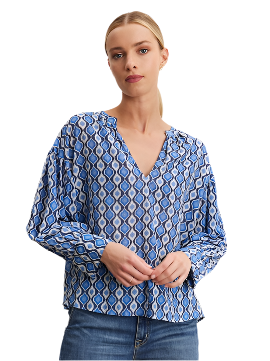 Keren Printed Top- Blue