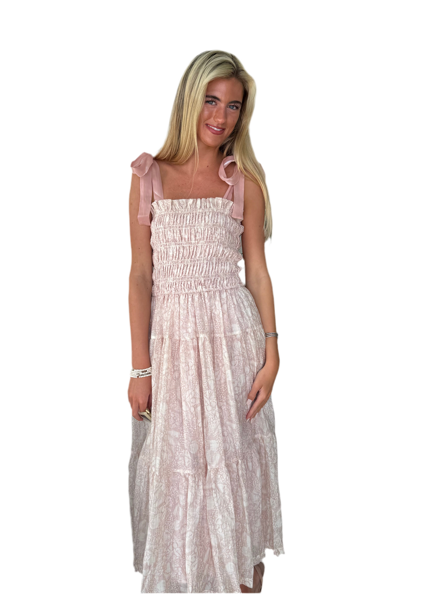 Geraldine Maxi Dress- Natural Pink