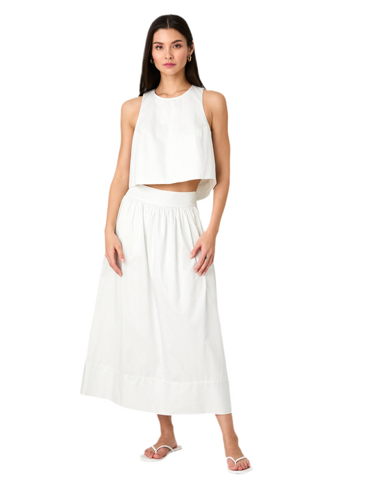 Pinstripe Poplin Shell Top