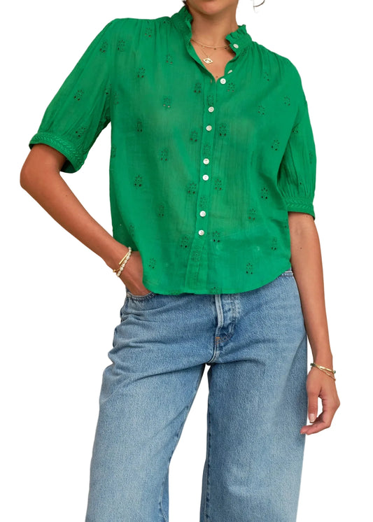Frani Button down Shirt- Green