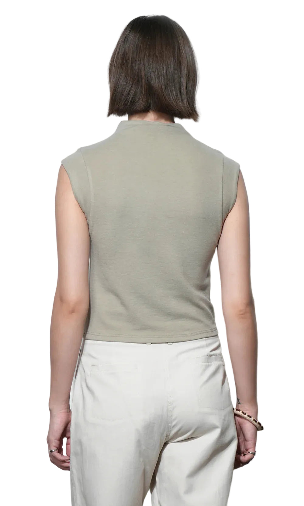 Paloma Funnel Neck Knit Top- Olive