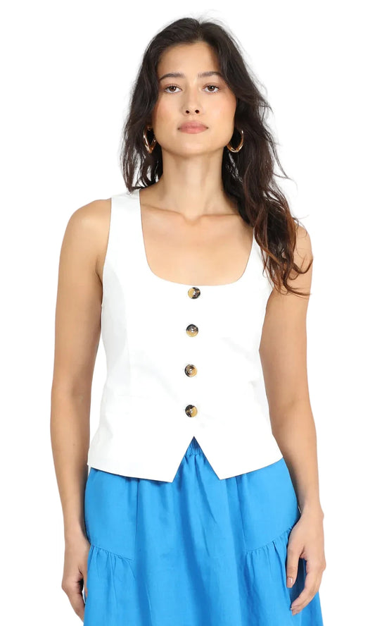 Montreal vest Top- White