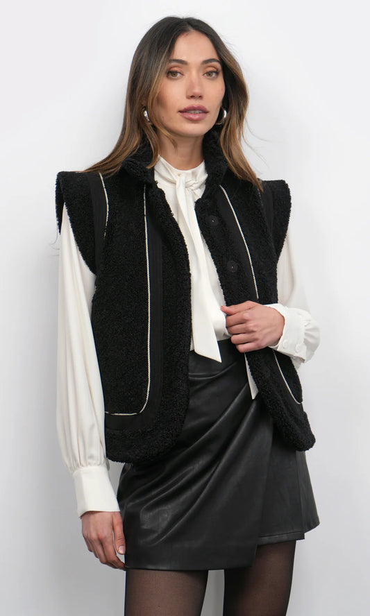 Rory Shearling Vest- Black