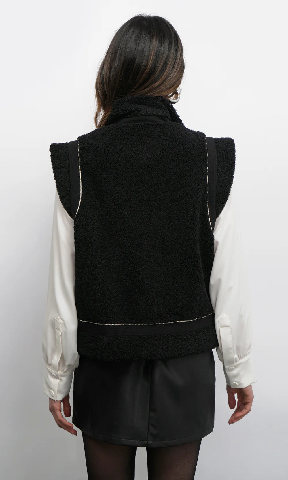 Rory Shearling Vest- Black