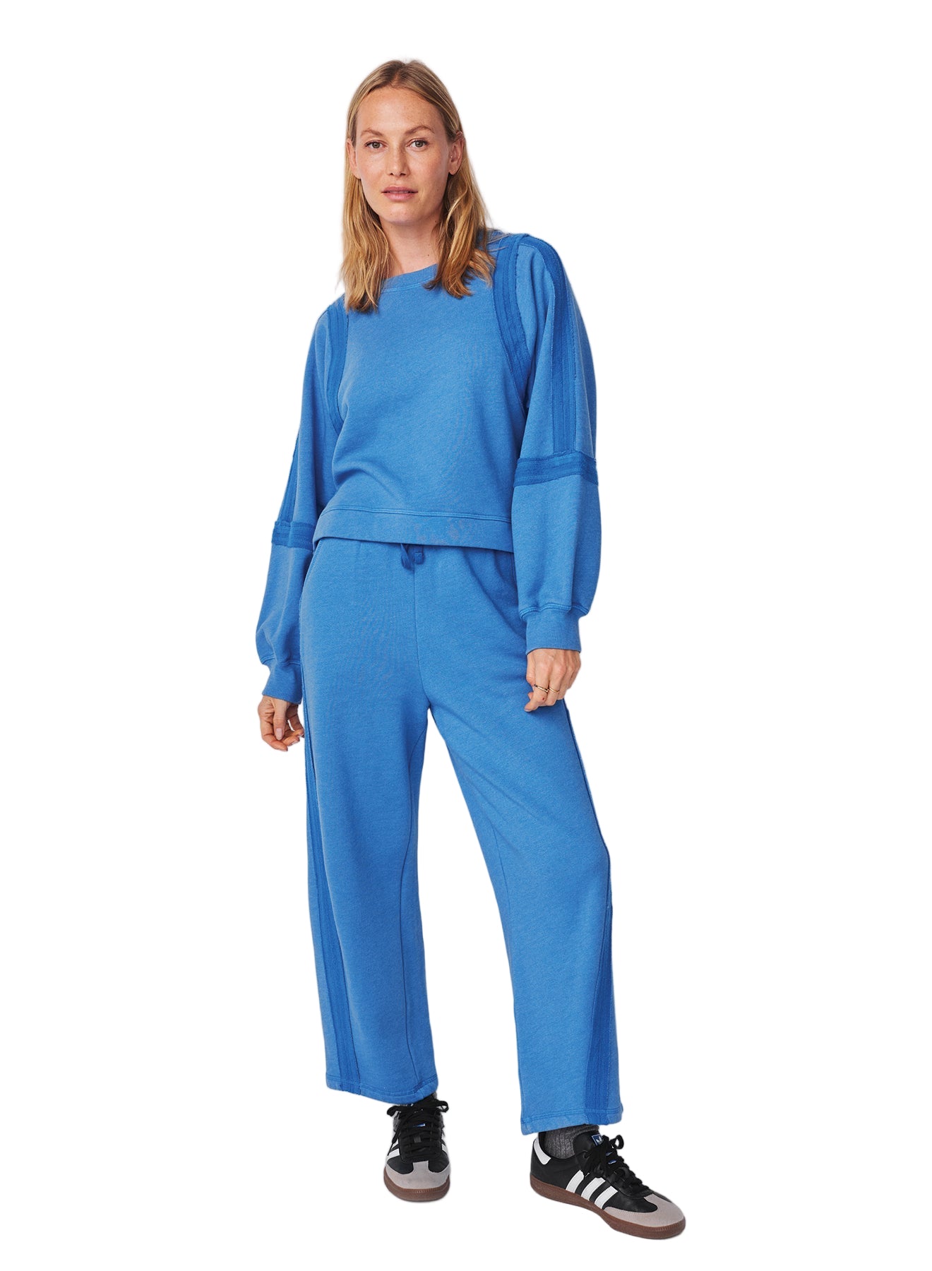 Raw Seamed Sweatshirt- Blue Ice