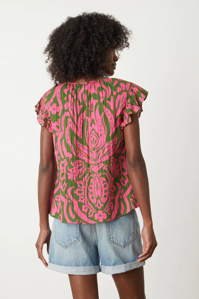 Aleah Printed Gauze Top