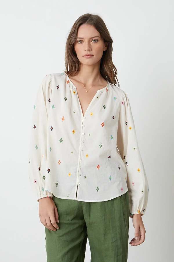 Elizabeth Print Long Sleeve Top