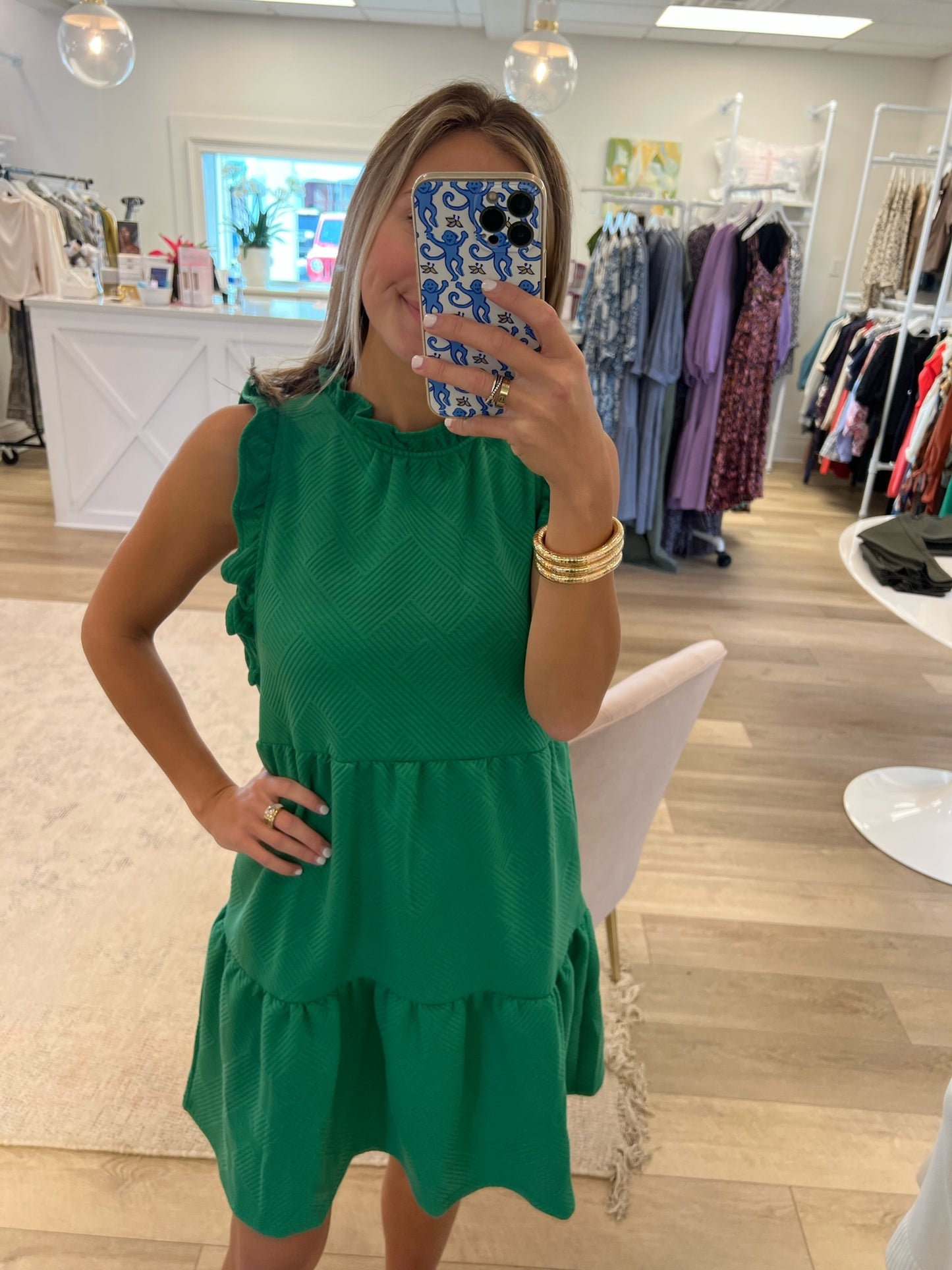 Tiered Ruffle Collar and Sleeve Dress
