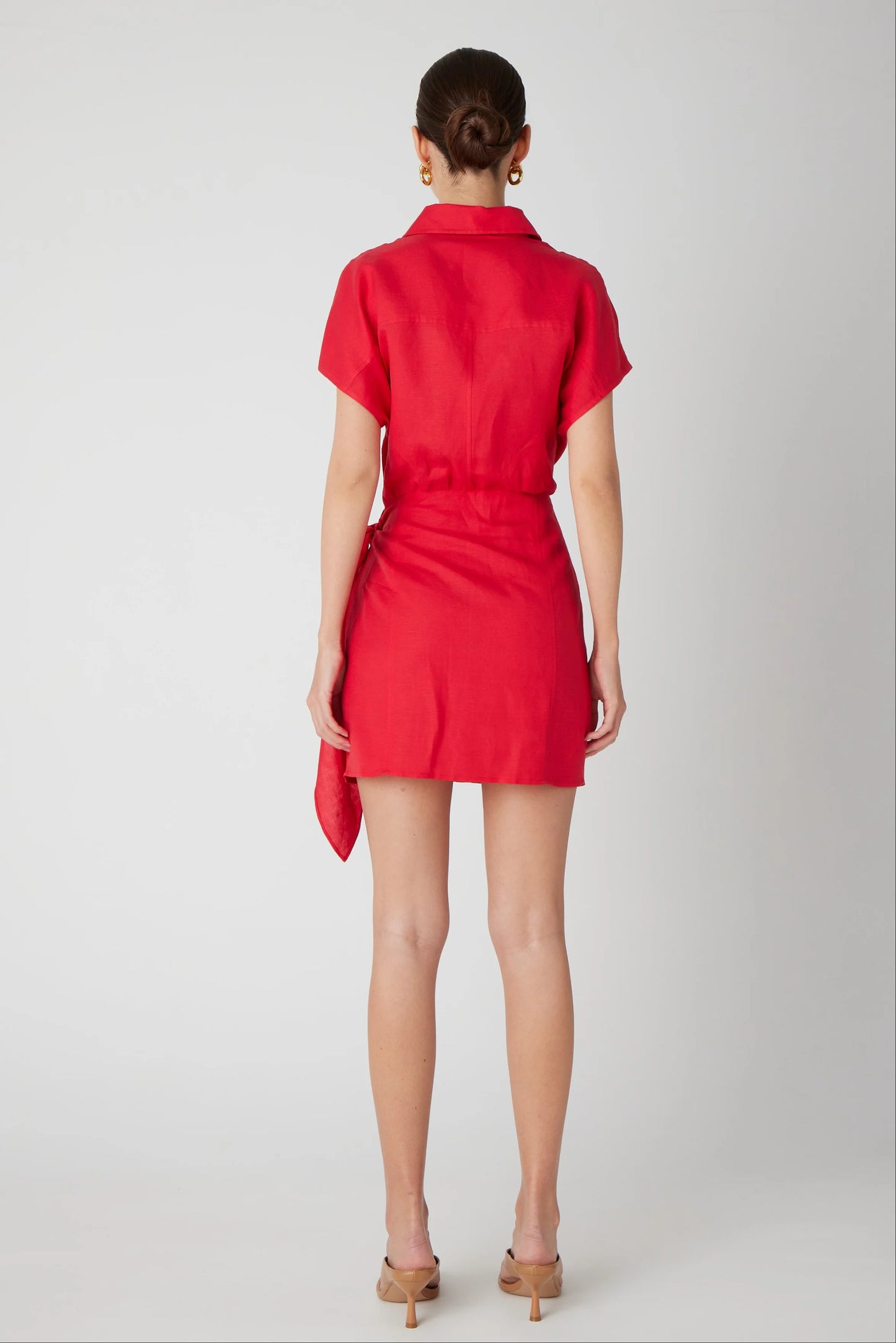 Carson Wrap Mini Dress- Red