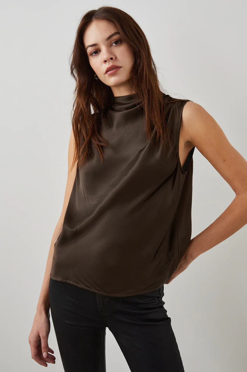 Kaleen Silky Mock Neck- Moss