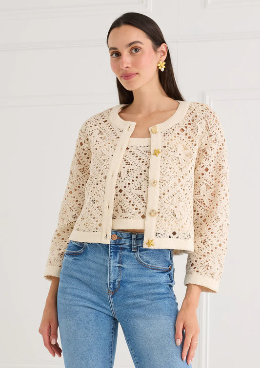 Lola Crochet Jacket- Ivory