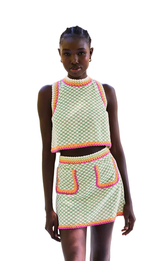 Leanne Check Mini Set- Green