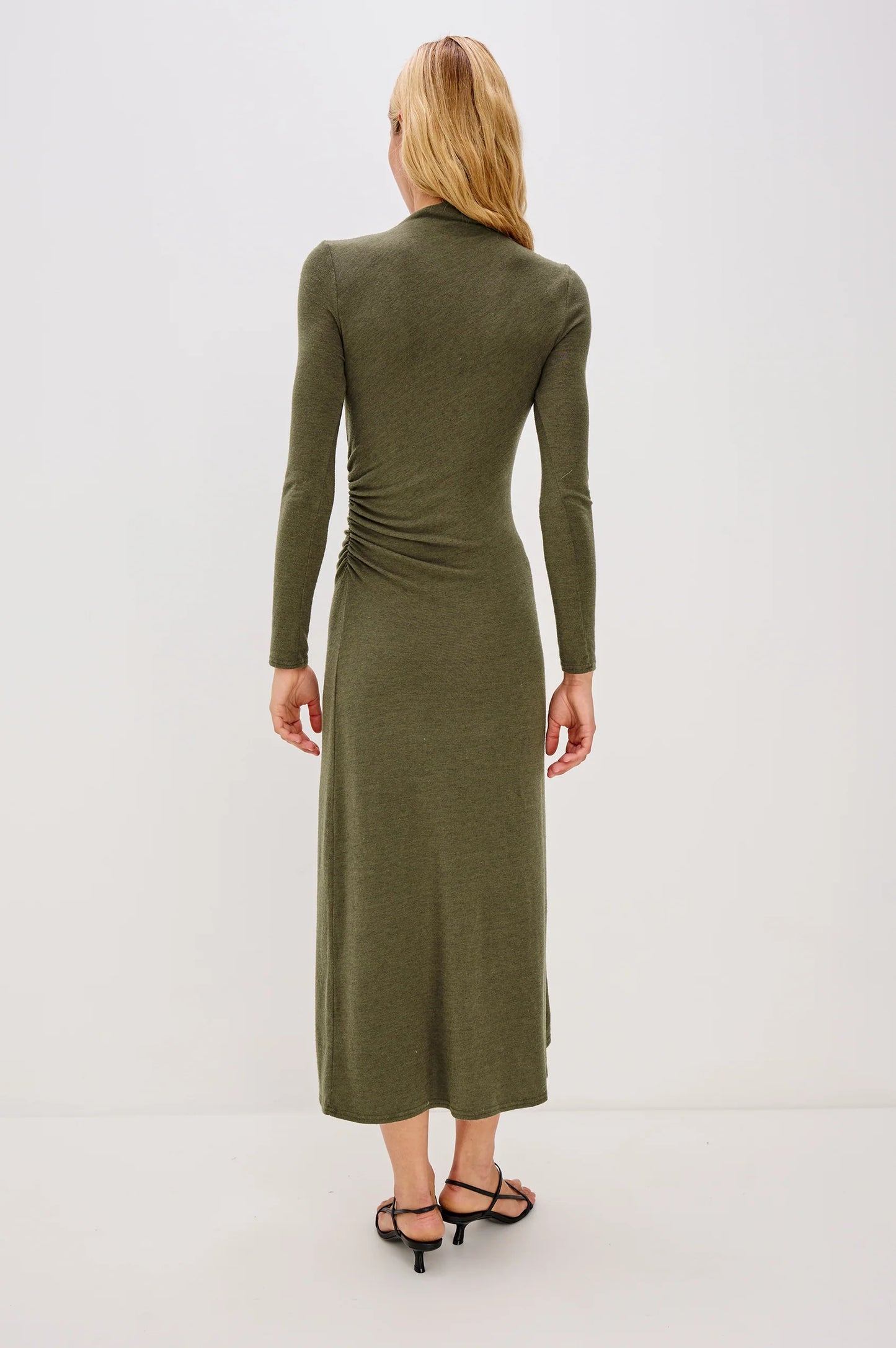 Margaret Fitted Midi Dress- Heather Olive