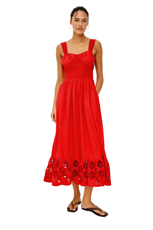Moira Midi Dress- Scarlet Red