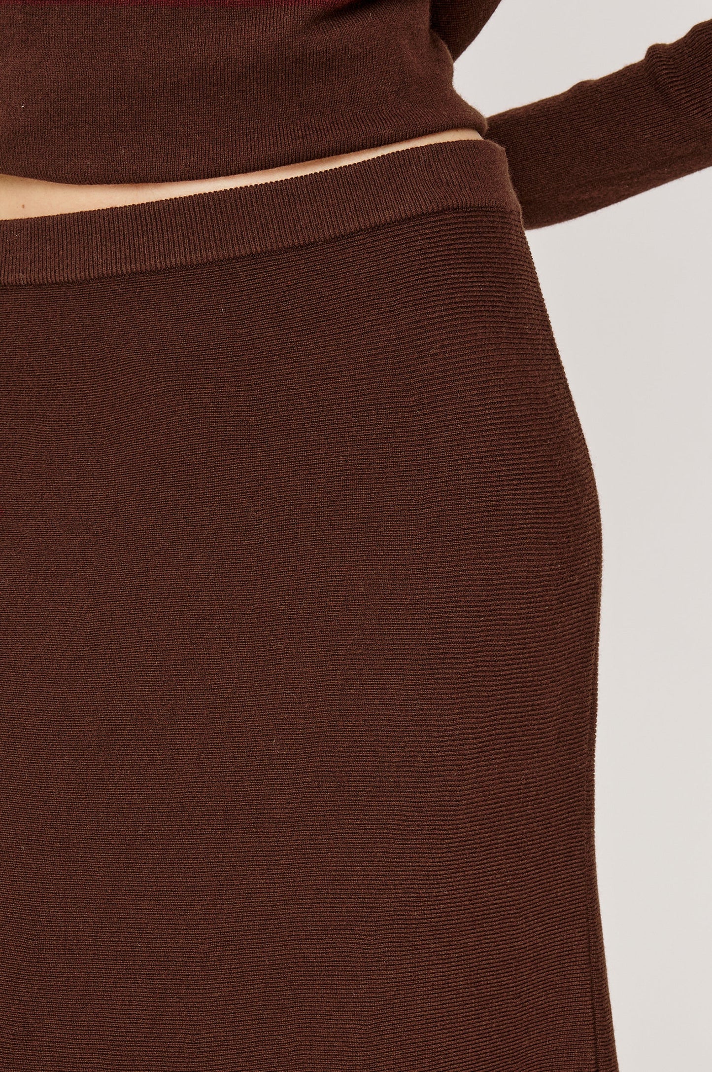 Odita Knit Midi Skirt- Bordeaux