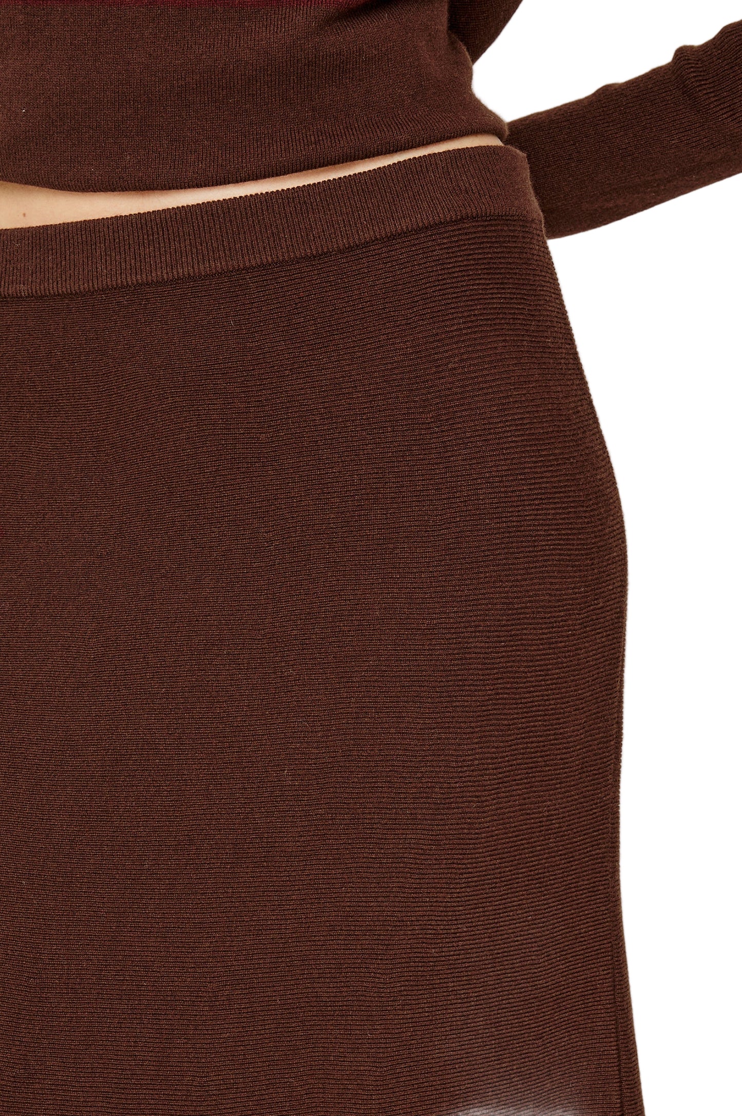 Odita Knit Midi Skirt- Bordeaux