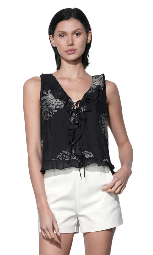 Odessa Ruffle Top- Midnight