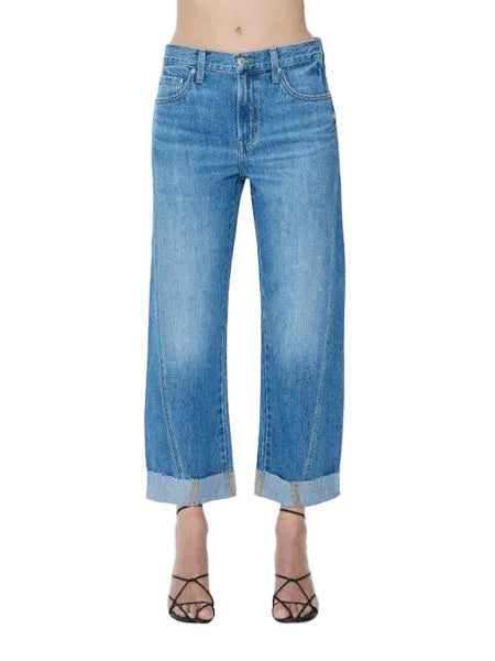 Kacey Mid Rise Cuff Jeans- Laguna