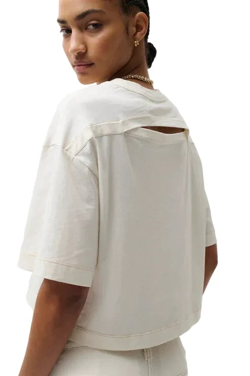 Mae Cropped Tee- Soft White