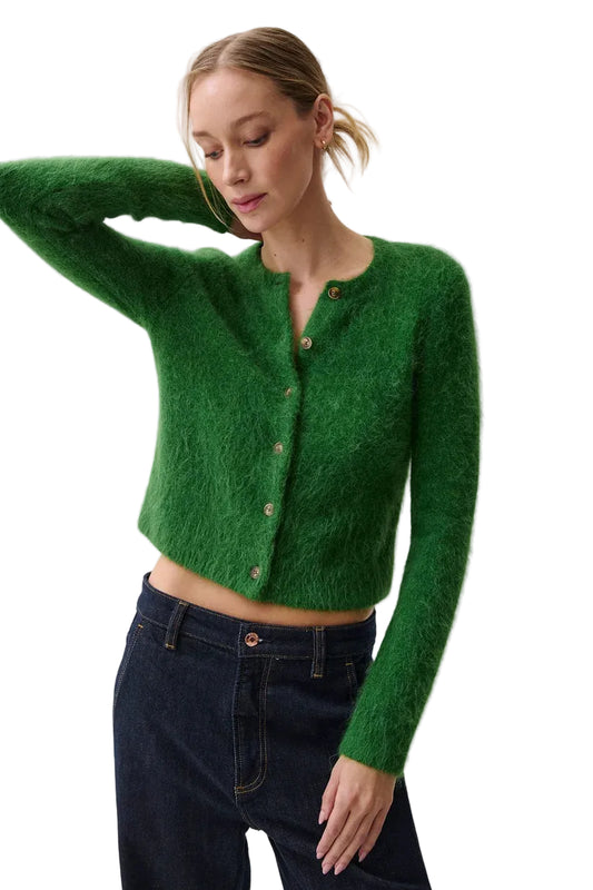 Yara Shrunken Cardigan- Vivid Moss